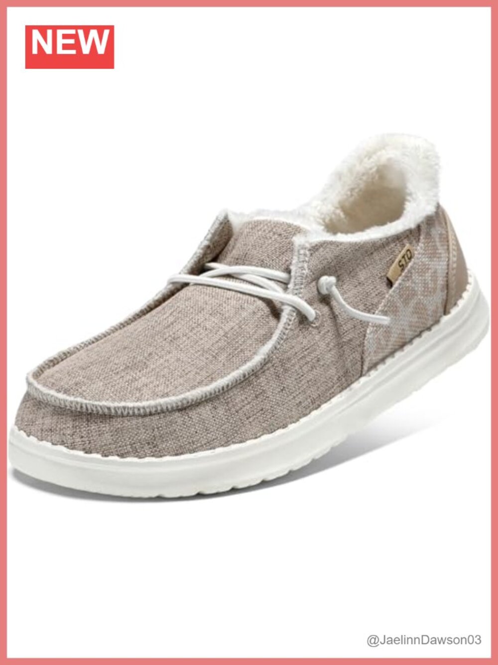 Women's Fur Lined Canvas Loafers with Arch Support